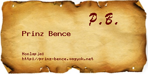 Prinz Bence névjegykártya